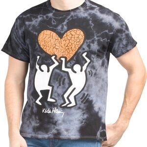 Keith Haring Holding Heart Tie Dye Graphic Tee